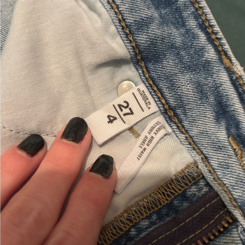 LOFT Light Blue Ripped Skinny Jeans - Picture 4 of 7